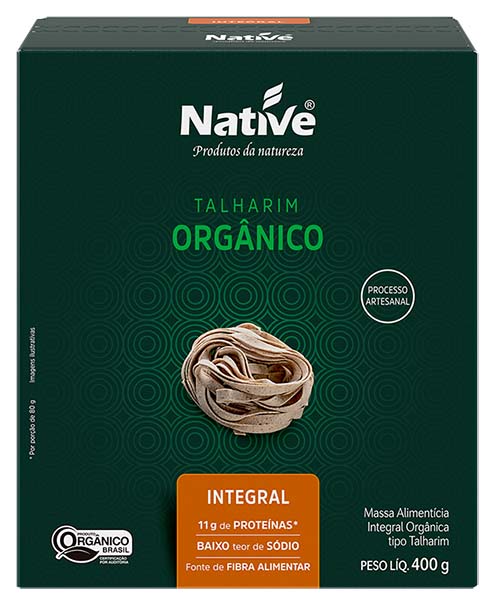 cesta organica talharim organico integral 400g native